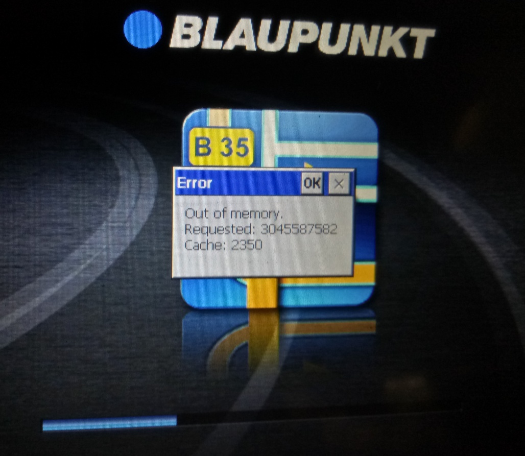 Error Out of Memory Blaupunkt San Diego BP 530.jpg